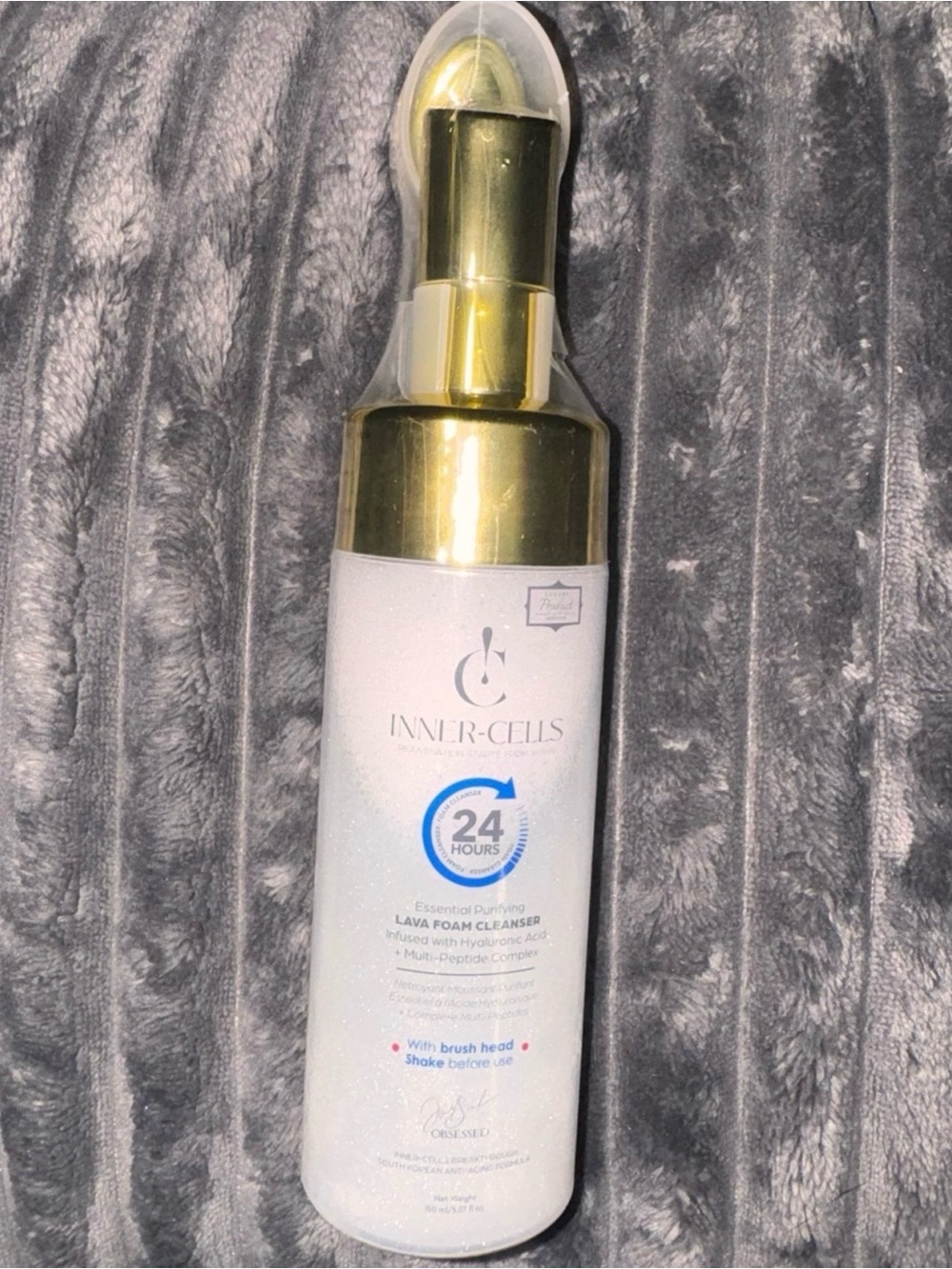 Inner Cells Essential Purifying Lava Foam Cleanser | Hyaluronic Acid + Multi-Pep